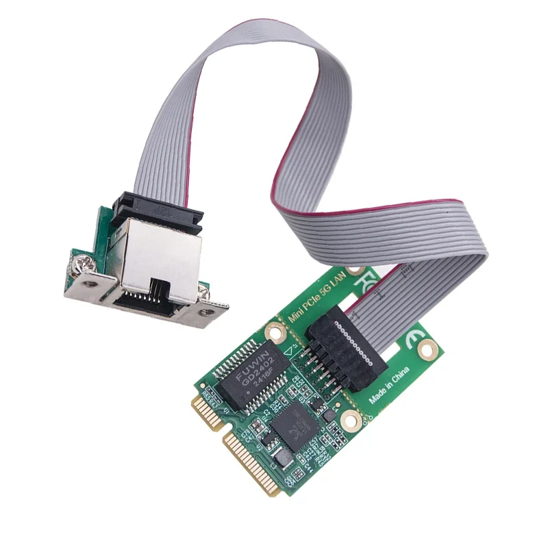 การ์ดเครือข่าย 5Gb Mini PCI Express ถึง RJ45 Com พอร์ต 100Mbps/1G/2.5G/5G Gigabit Ethernet Adapter RTL8126 ชิป Lan การ์ด NIC สําหรับ PC