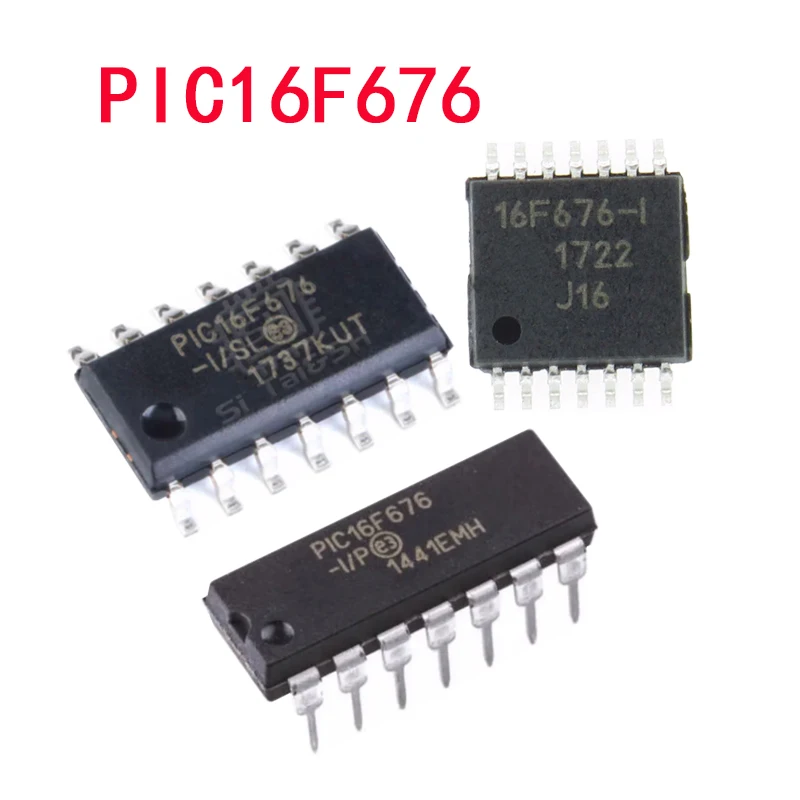 5PCS PIC16F676-I/ SLSOP-14 PIC16F676-I/ST TSOP-14 PIC16F676-I/P DIP-14 8-bit flash microcontroller chips