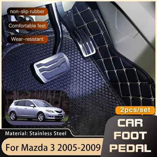 Pedales de pie de coche para Mazda 3 Axela BK 2005 2006 2007 2008 2009, almohadillas de cubierta de Pedal antideslizantes de freno de acelerador AT MT