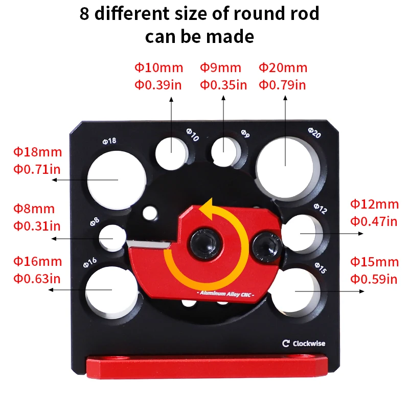 Dowel Maker Jig Kit Aluminum Alloy 8 Holes Adjustable Dowel Cutter Plate for Electric Drill Milling Dowel Pin Wooden Round Rod