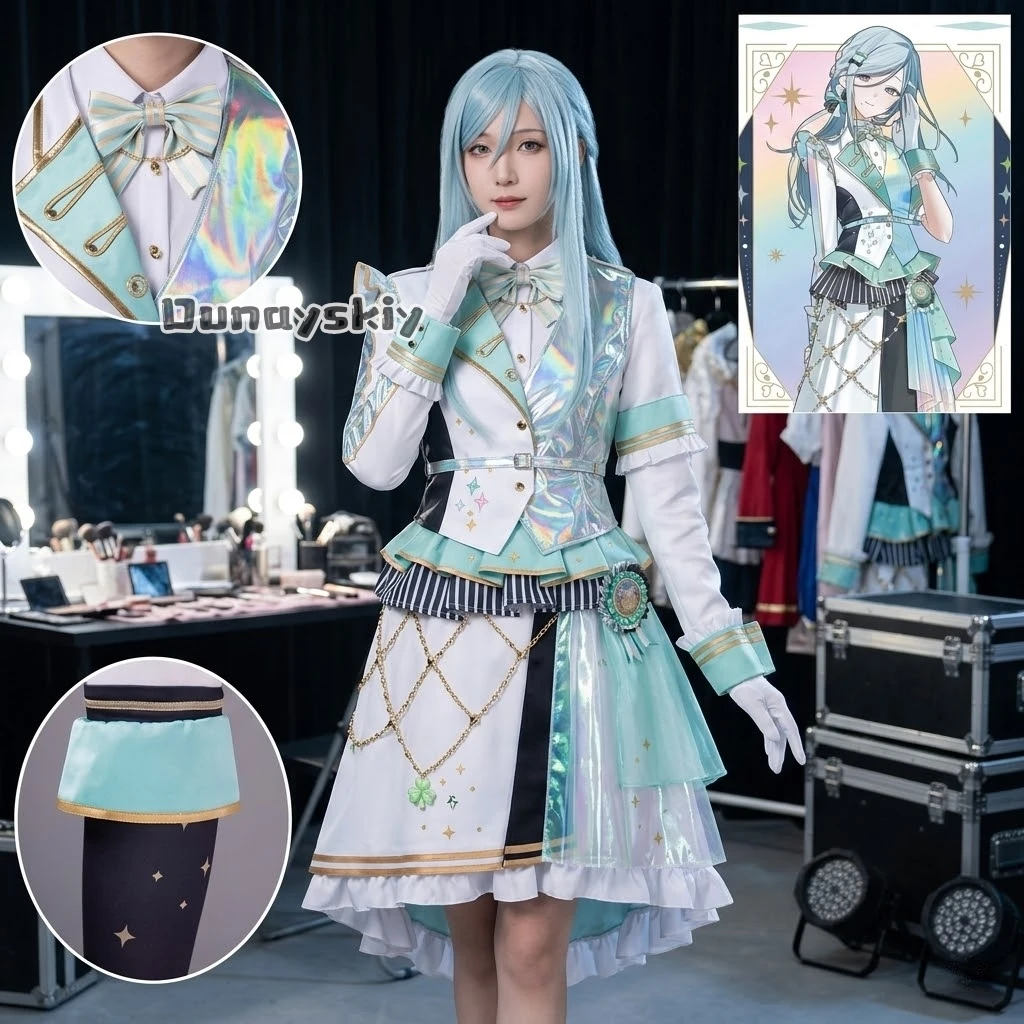 lww20-ひのもりしせく-コスチューム-新アイドル制服-グリーンドレス-ウィッグ-ハロウィン-クリスマス-コスプレ-ゲーム-プロジェクトセカイ-5周年記念