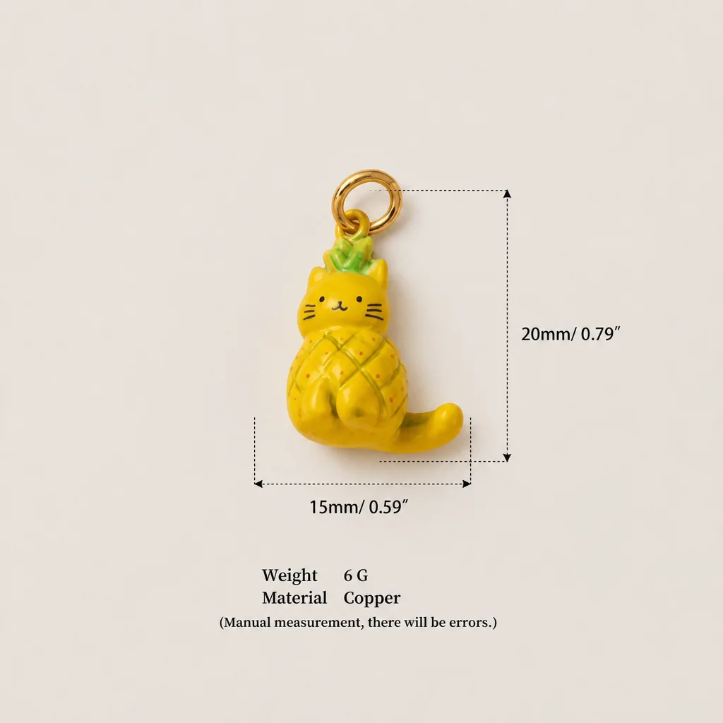 Ins Healing Pop Niedliche Wolke Wassermelone Erdbeere Fuchs Ananas Katze DIY Anhänger Charms Schmuckherstellung – Detail 4