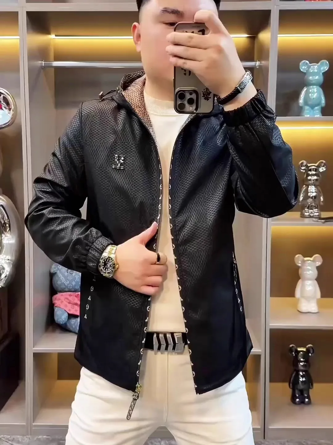 

High Quali Men's Hooded Jaet New Faionable Versatile Casual Cool Busin European Sle Spring Autumn Seasonal Outerwear