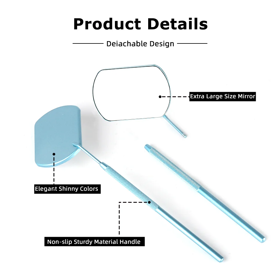 Wielofunkcyjne lusterko do rzęs z lupą, lusterko kosmetyczne z długą rączką do sprawdzania przedłużania rzęs, narzędzi do makijażu.
