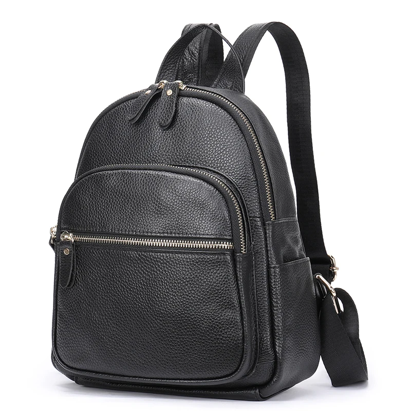 New Small Women Backpacks Genuine Leather Travelling Outdoor Backpack Natural Cowhide Commute Daypack Female Campus School Bag