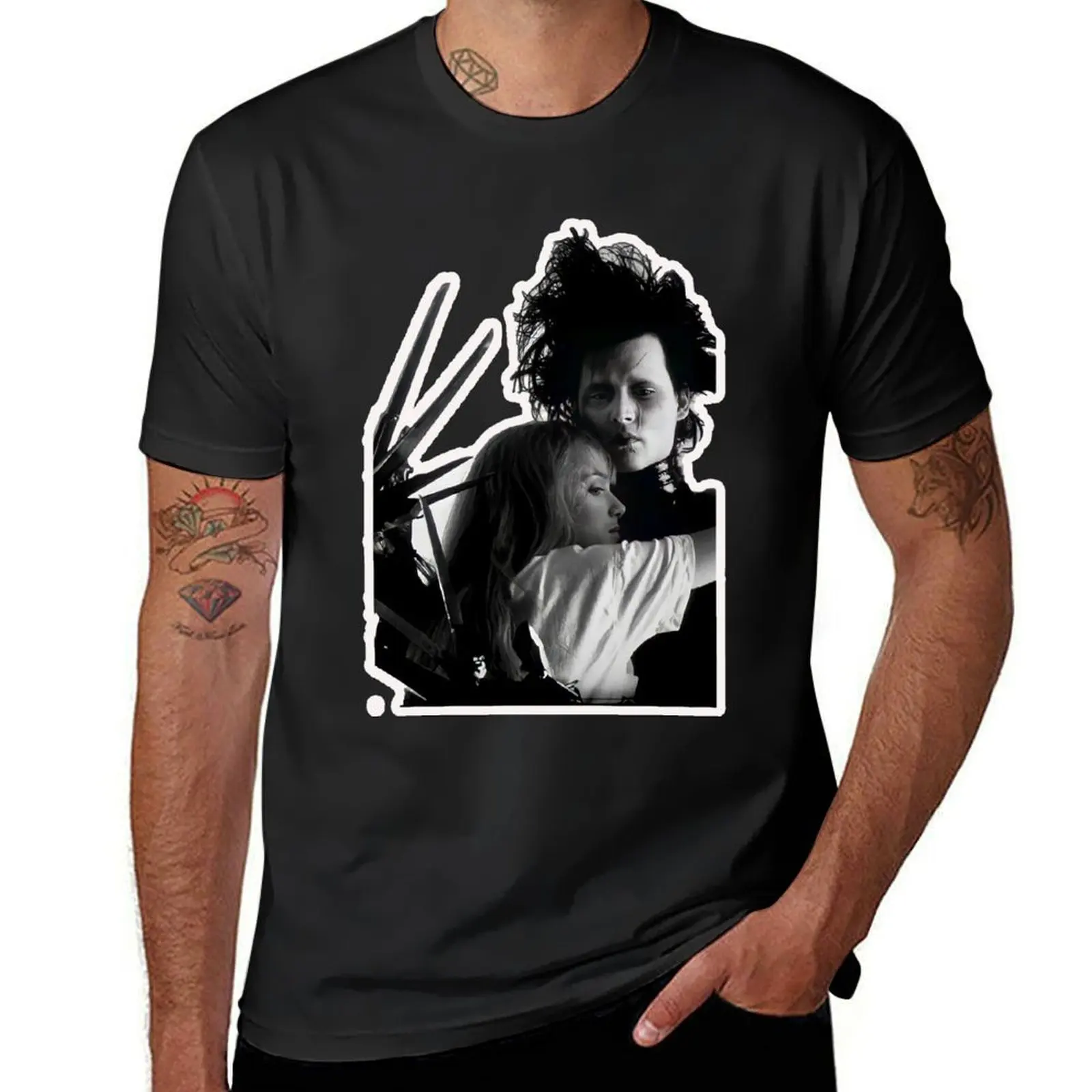 

edward scissor hands and kim T-Shirt sublime summer tops men t shirts