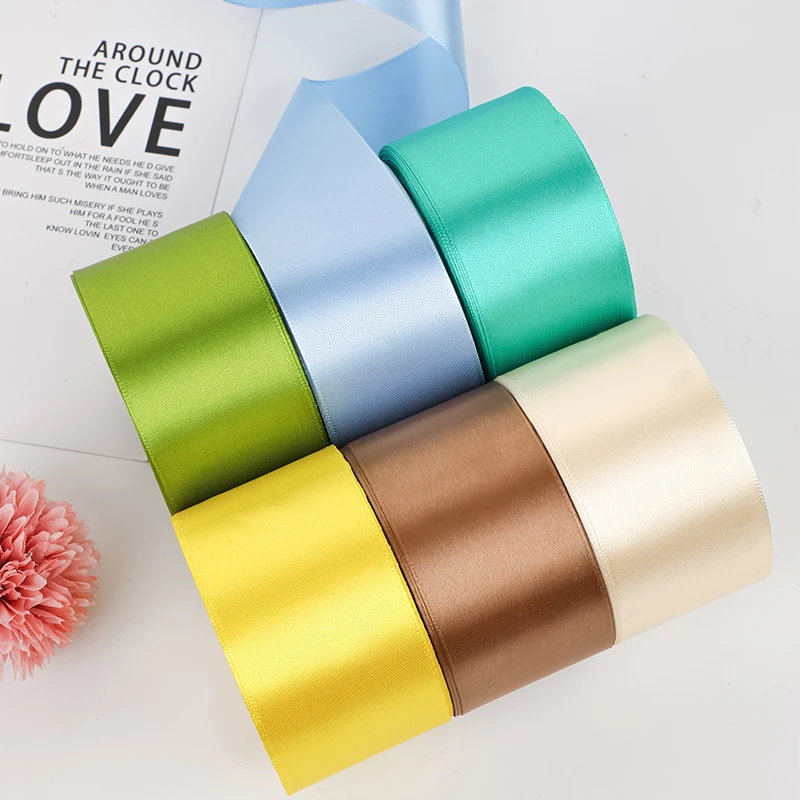 22 metros/rolo 50mm fitas de cetim casamento presente embrulho fitas arco para diy artesanato poliéster roupas decoração acessórios
