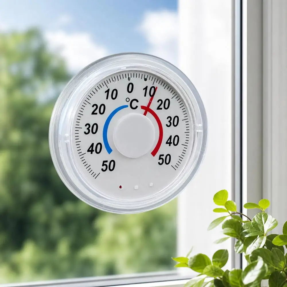 Pointer Type No Battery Window Thermometer Indoor Outdoor Round Plastic Temperature Gauge For Home