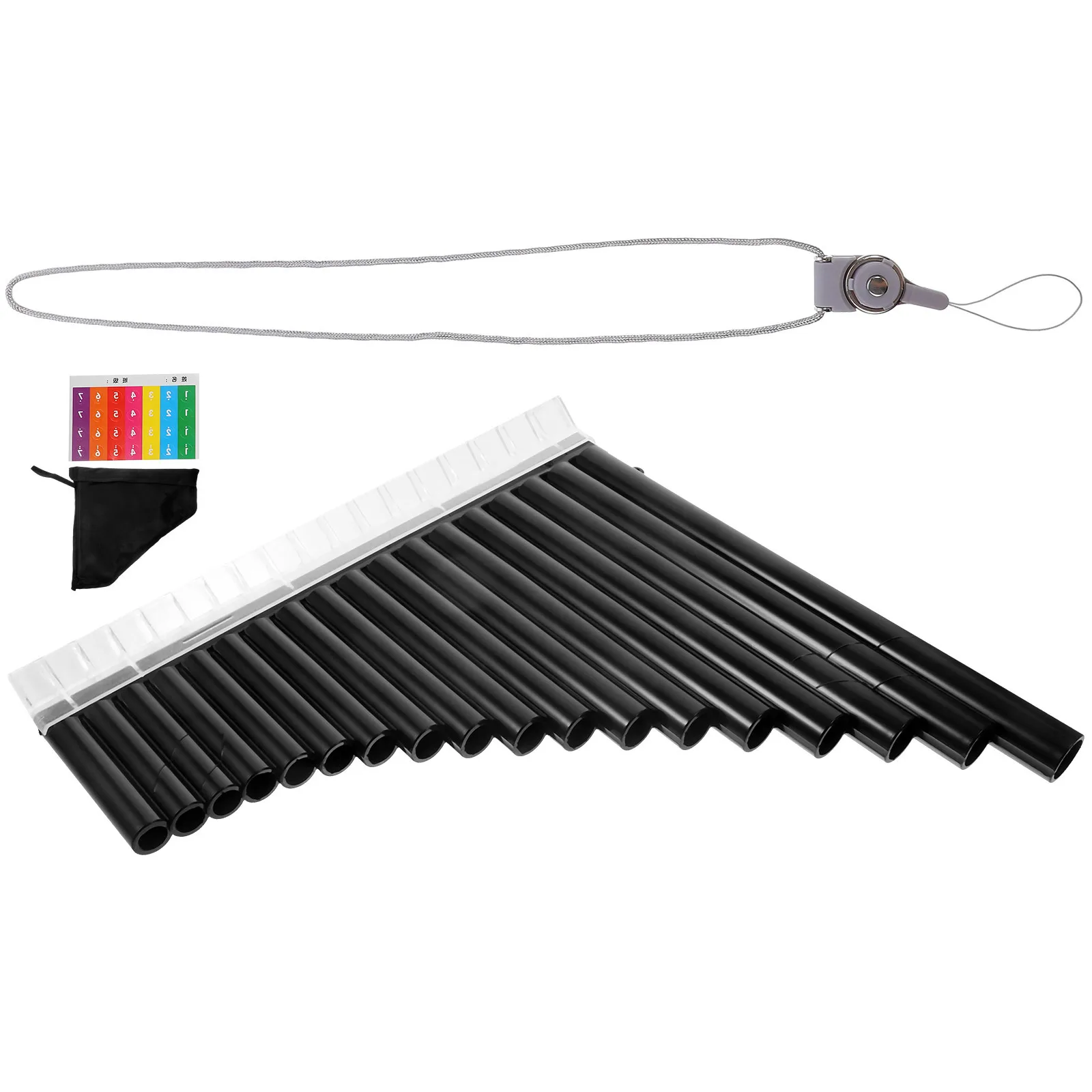 

Professional Pan Flute ABS Resin 18-Pipe C Key Durable Portable Panpipe for Beginners Musical Instrument Pan Flute