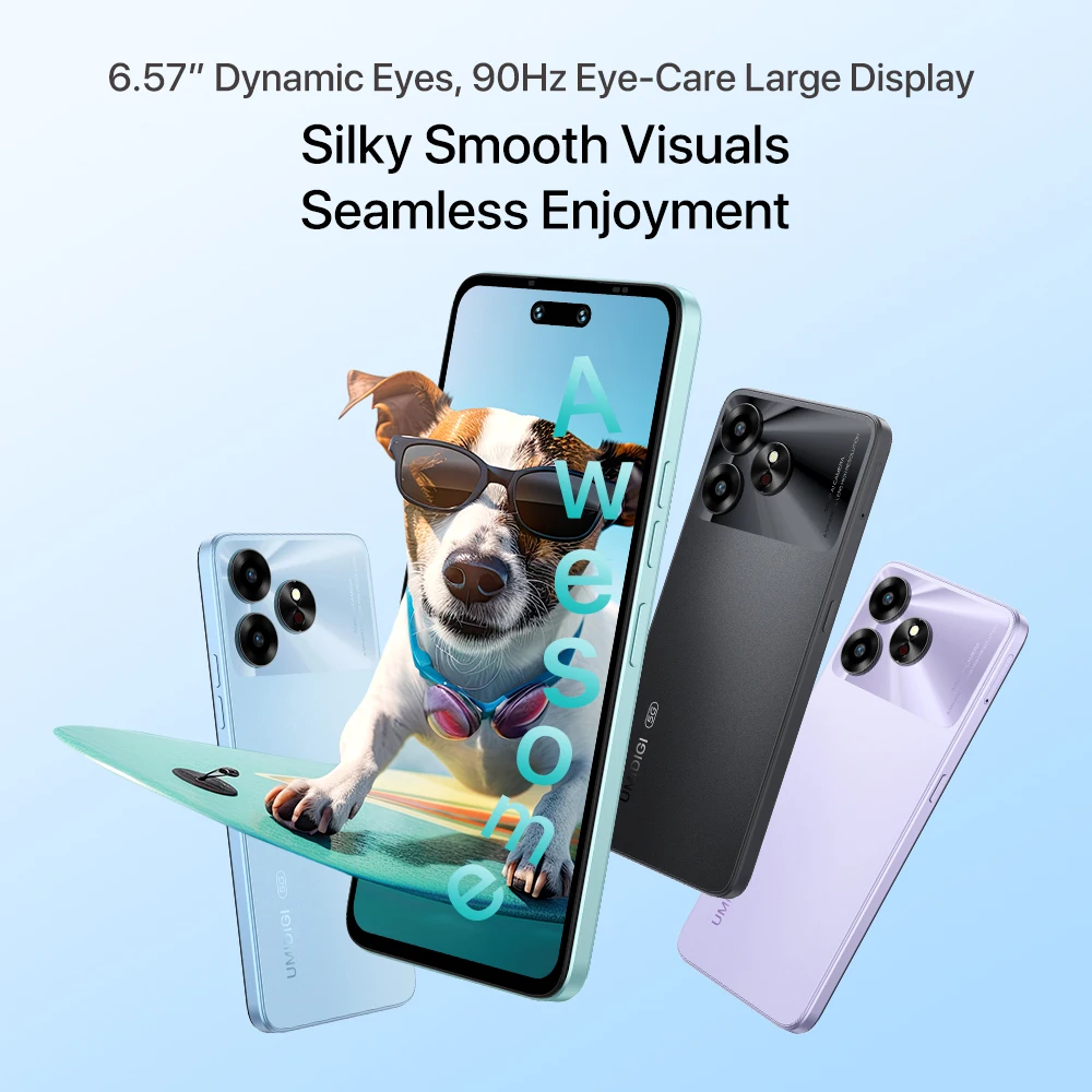 UMIDIGI G6 5G Смартфони 5G Android 13 Dimensity 6100+ NFC 50MP Ultra-Clear Dual Eye-Care Camera 6+6GB 128GB 6.57