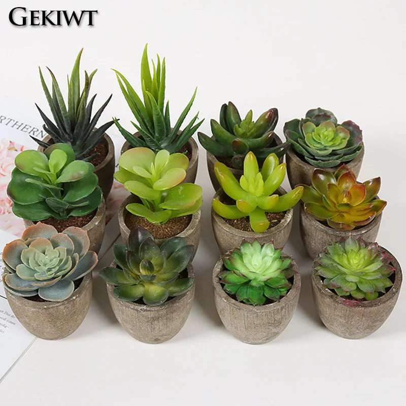 Mini Evergreen Artificial Succulent Plants Small Simulated Tree Pot Plants  Fake Flowers Office Table Ornaments Home Garden Decor - AliExpress 15