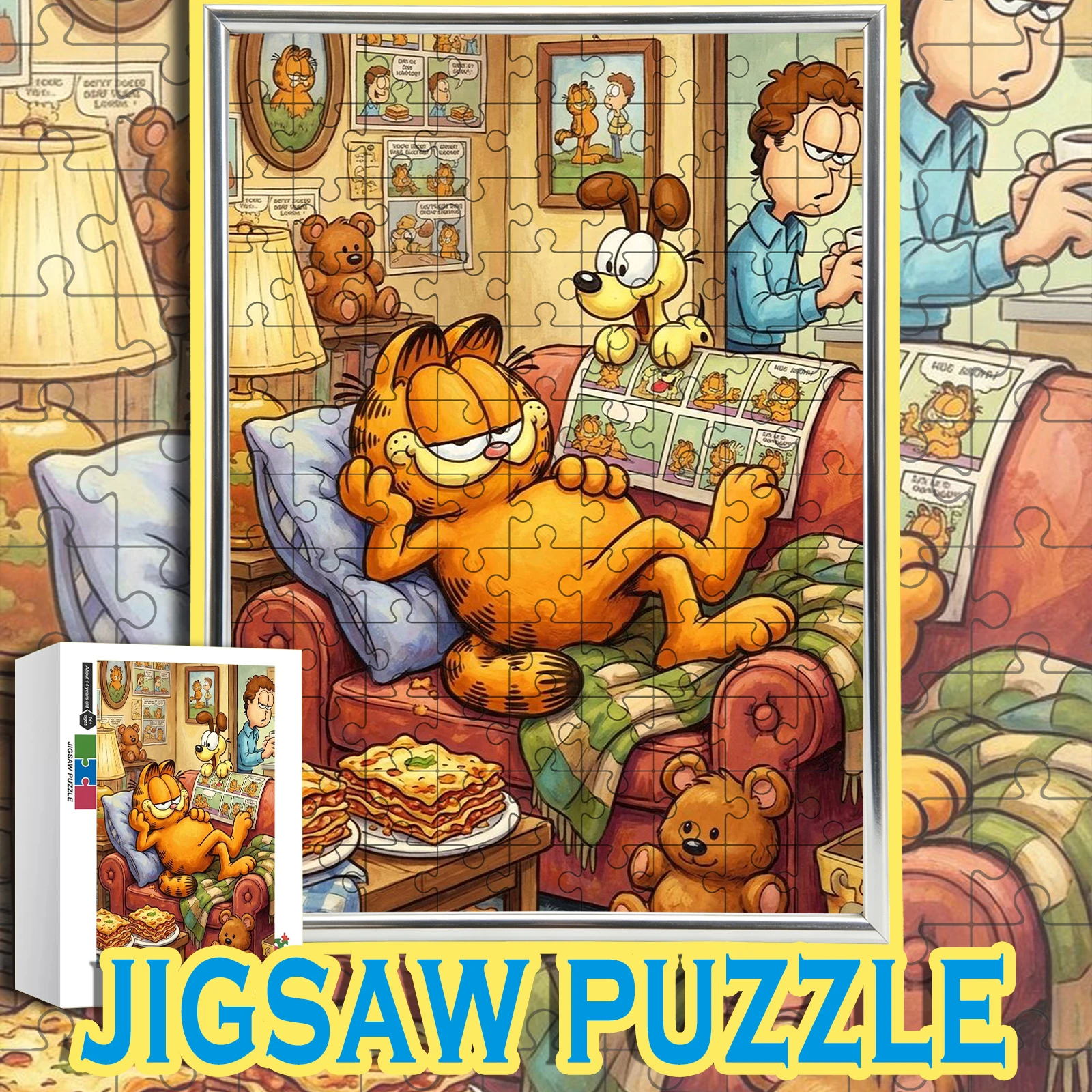 

Пазл «Ленивое воскресенье» с Гарфилдом, 108-1000 деталей, цветная подарочная коробка — декор с лазаньей и комиксами