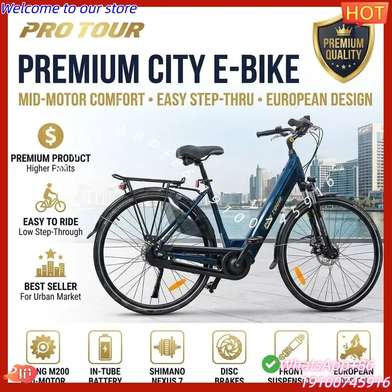 2026CE Low Step City E-Bike M200 Mid Drive 250W 36V14Ah Nexus 7-Speed 45KM CE Aluminum Brushless Pedal-Assist