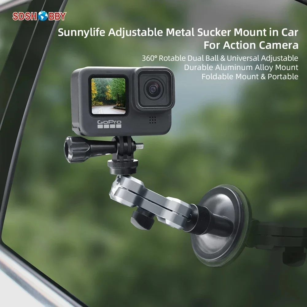 

FF-29A Universal Metal Sucker Mount in Car Adjustable Suction Cup Bracket Phone Holder for GoPro 10 /Insta360 One X2