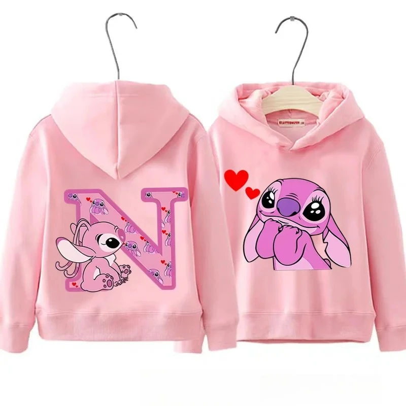 الخريف الكرتون ديزني ليلو غرزة رسالة A-Z طباعة الأطفال هوديس عارضة أزياء دافئة لطيف الفتيات بلوزات الاطفال الملابس #4