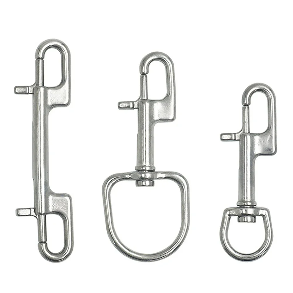 1/4/10 Stück Drehbarer Ösenschraubenhaken mit Federverschluss, Doppelkopfhaken, Marine-Tauch-D-Ring-Karabinerhaken mit Drehgelenk aus 304 Edelstahl – Detail 6