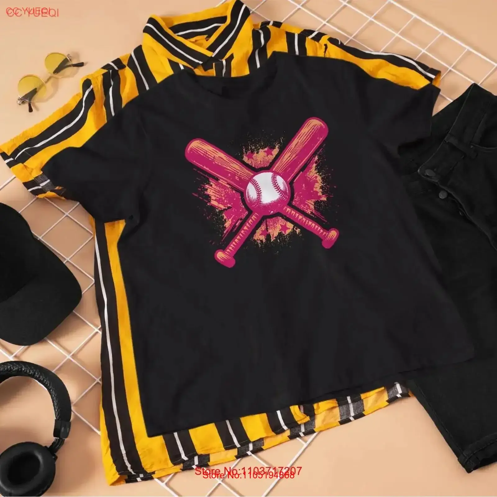 

Бейсбольная спортивная футболка из плотного хлопка с мячом и летучей мышью, спортивная спортивная одежда для фанатов, командная одежда, винтажная, растягивающаяся, дышащая