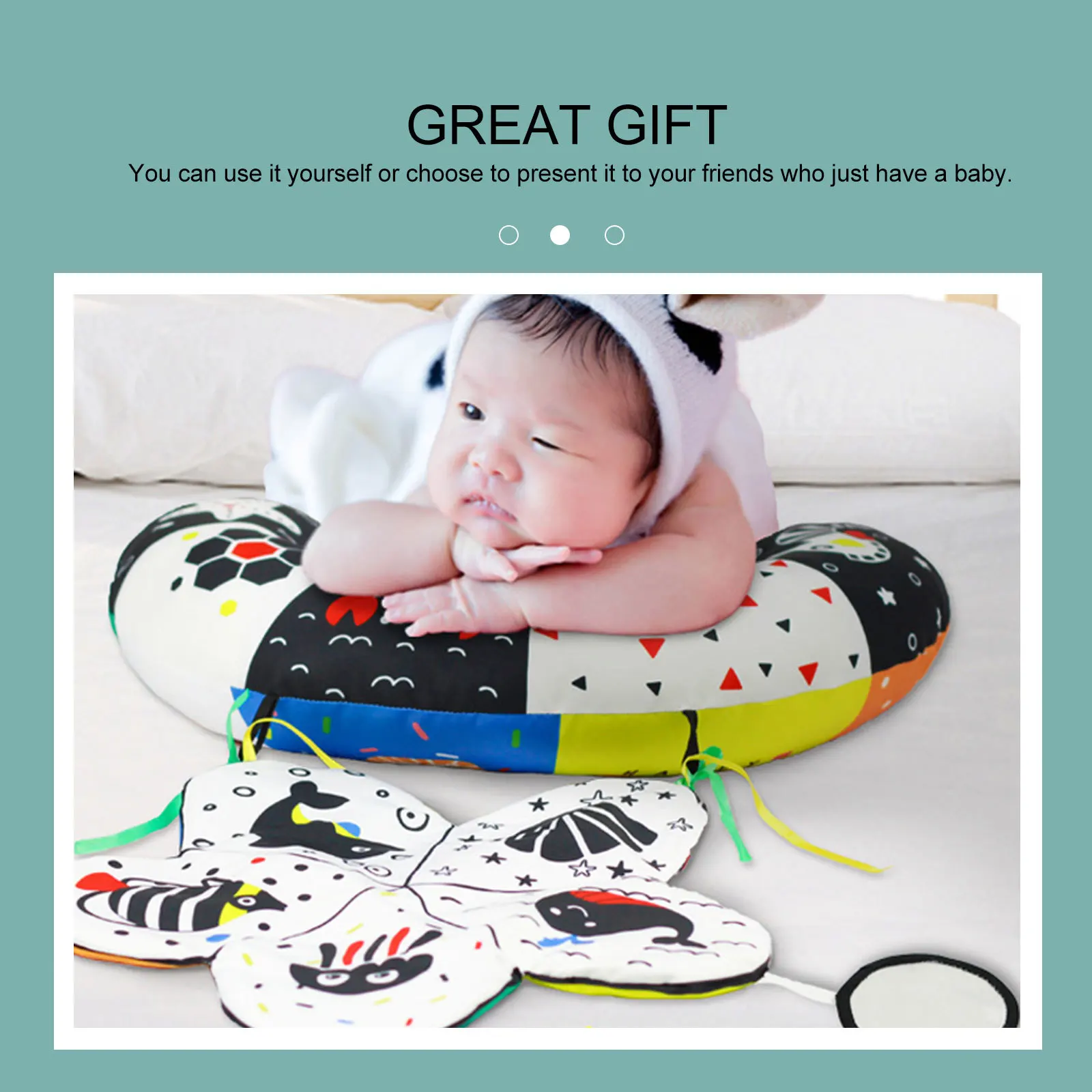 

Tummy Time Play Mat High Contrast Baby Educational Infant Pillow Cotton Tummy Time Prop Pillow For Newborn 0-6 Months