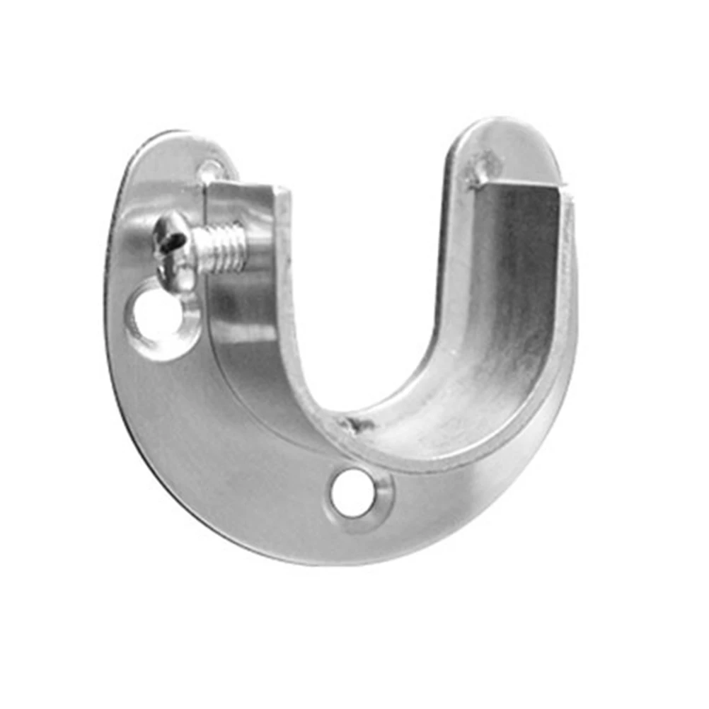 

2 Set Clothes Tube Seat Rail Accessories U-shaped Socket Brackets Wardrobe Stainless Steel Closet Pole