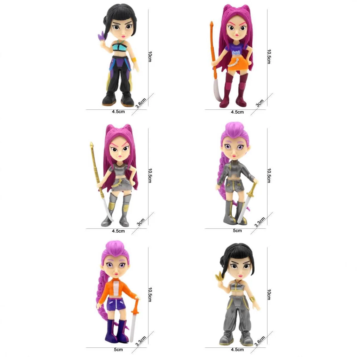 6in1 Kpop الشيطان الصيادين عمل الشكل تمثال الدمى Kpop الصيادين عمل الشكل الدمى Kpop شيطان تمثال عمل الشكل الدمى