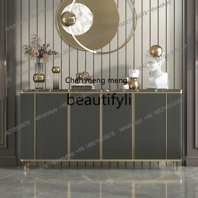 SS S7486 Light luxury dining side cabinet Italian modern simple household storage storage cabinet marble decorative entrance cab