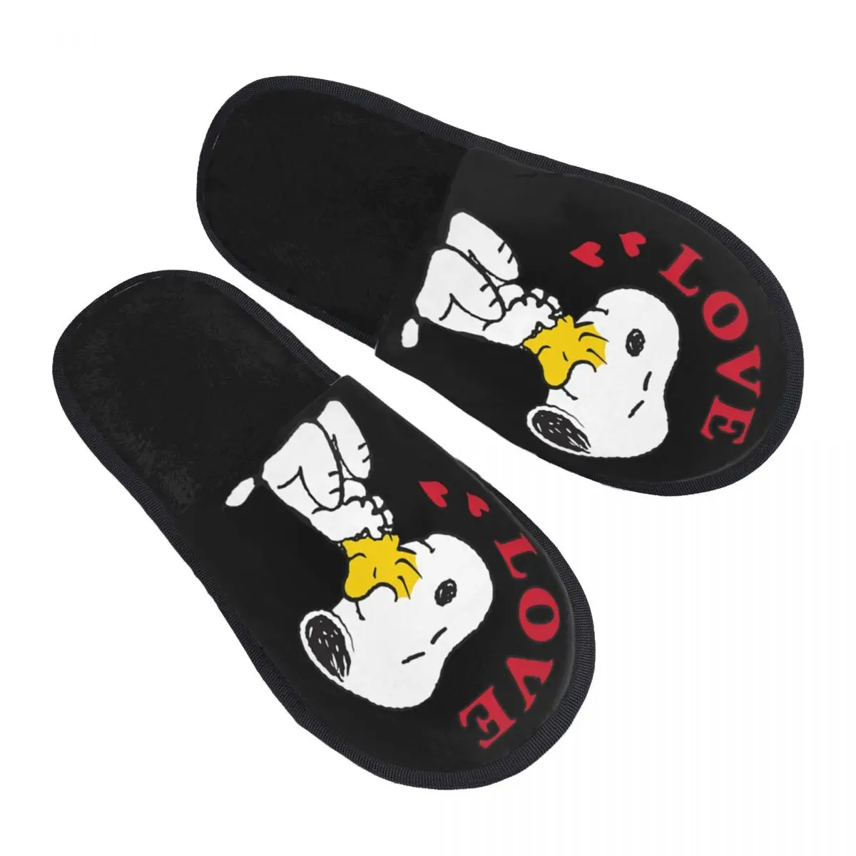 Custom Print Women Snoopys Love House Slippers Soft Warm Memory Foam Fluffy Slipper Indoor Outdoor Shoes