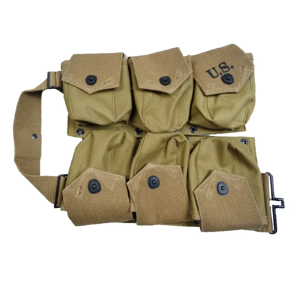 WW2 US Army Replica Tool Bag, 6 Cell Pouch, Tactical Pouch B.A.R.Pocket Molle Pouch, Hard Pouch Bag for Men