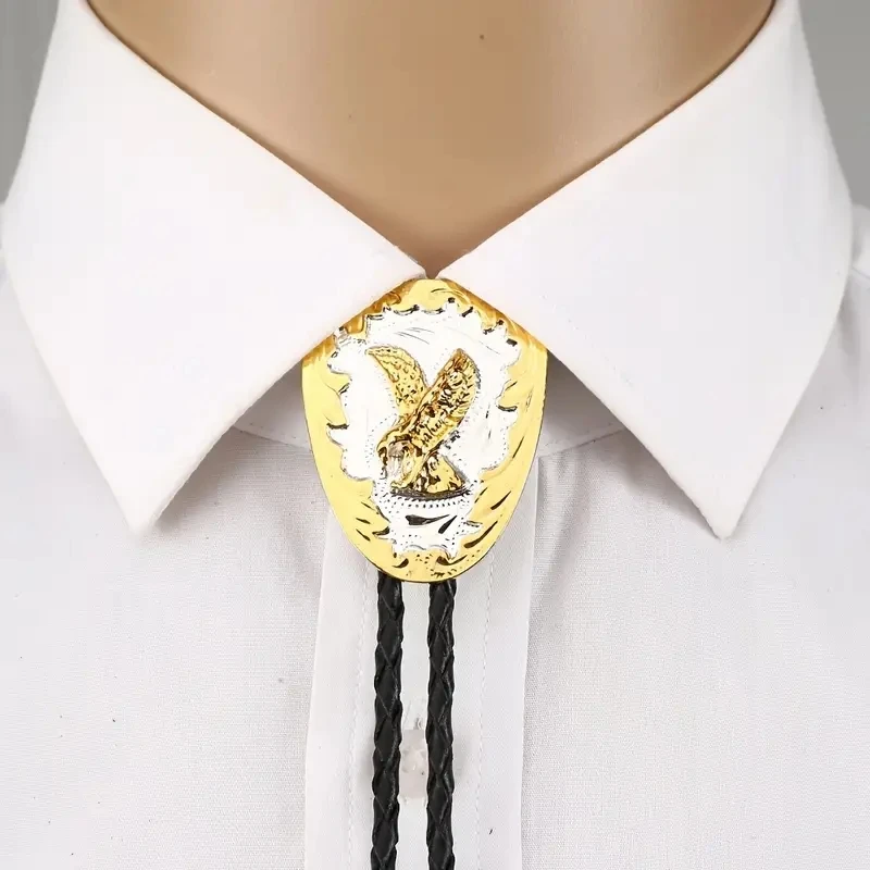 Eagle animal bicolor bolo tie