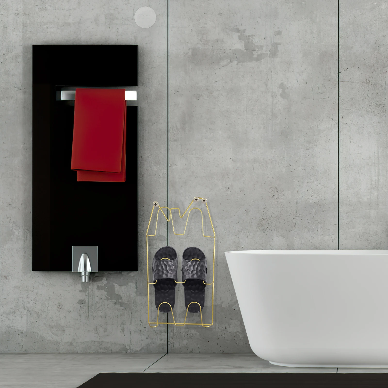 

Wall Mounted Layers Slipper Rack Storage Shelf Iron Bathroom Home Shoe Hanger Home Hanger Space Saver