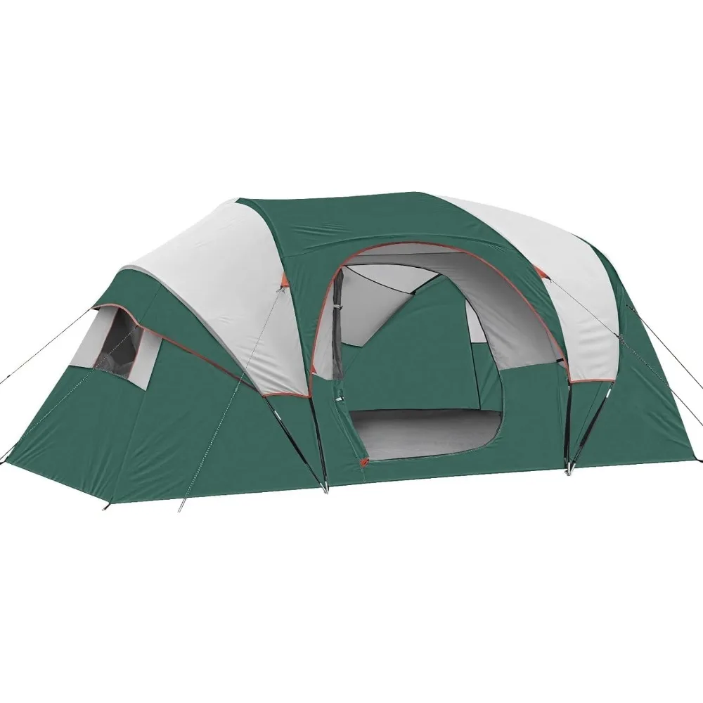 

10 Person Camping Tent - Portable Easy Set Up Family Tent for Camp, Windproof Fabric Dome Tent Outdoor for Hiking