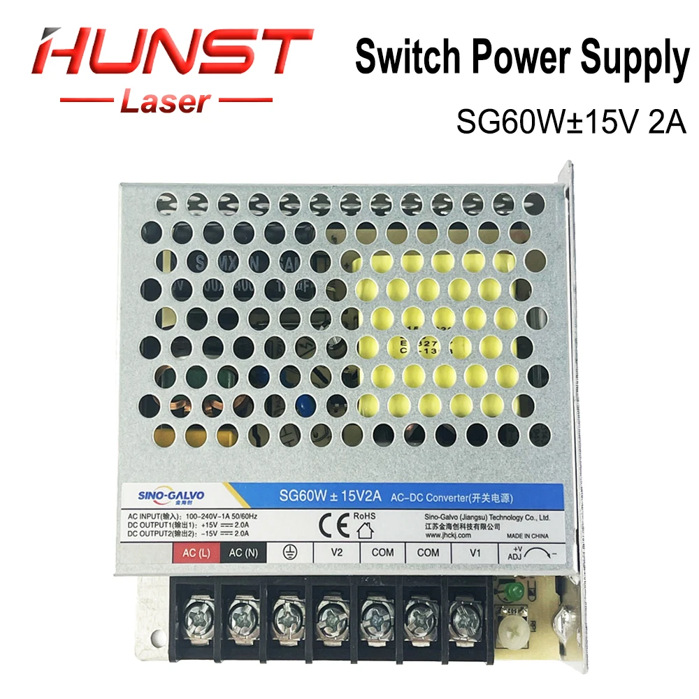 

Hunst Sino-Galvo SG60W±15V2A Power Supply 15V 2A Suitable For SG7110, RC1001, RC7110D, etc. ±15V Galvanometer Scanning Head