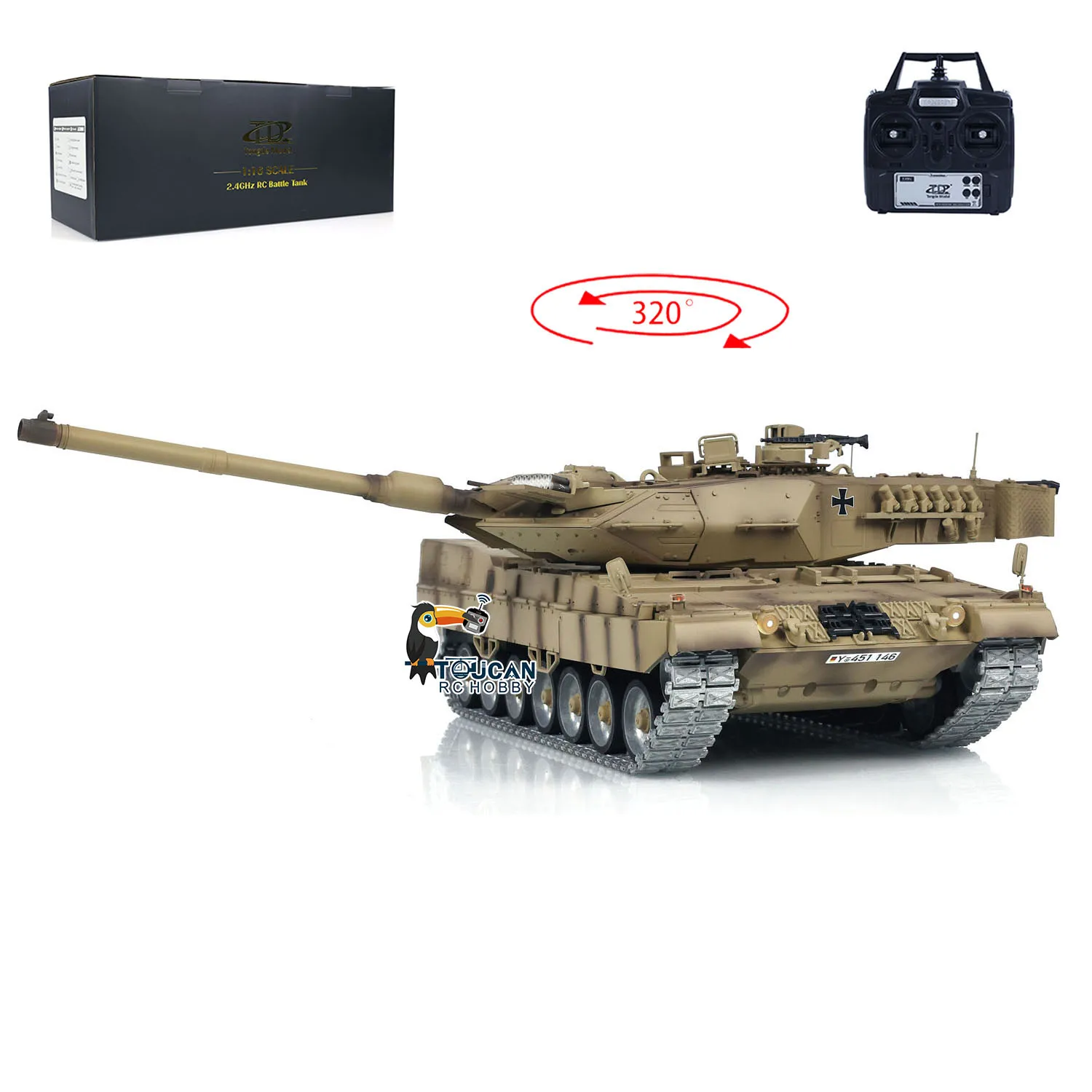 Toys TD 1:16 RC Tank German Leopard2A7 Radio Control Battle BB Tanks Ready to Run Panzer Metal Tracks Idier Road Model TH23300