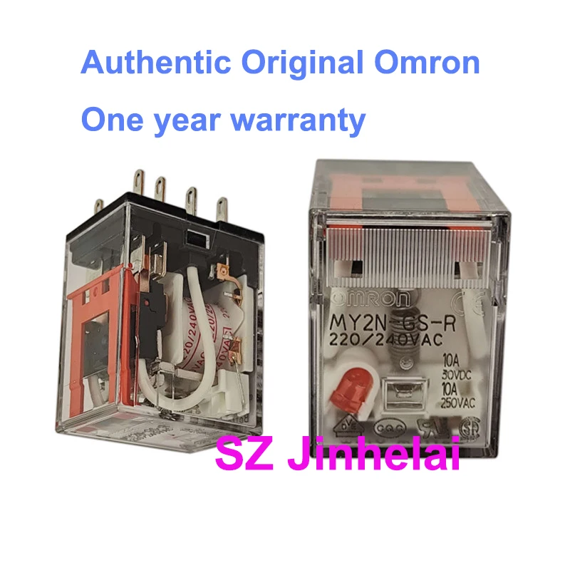 10pcs Authentic Original Omron Intermediate Relay MY2N-GS -R 12VDC 24VDC 48VDC 24VAC 110/120VAC 220/240VAC Relays 2NO 2NC 8pin