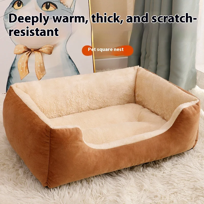 سرير قطط شتوي سميك ودافئ، أفضل سرير كلب أليف، بيت الكلب، دفء شتوي عالمي لجميع المواسم، غير قابل للانزلاق وقابل للغسل