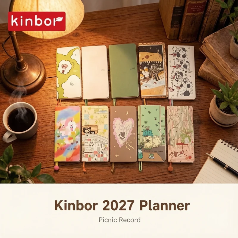 Kinbor 2027 Weeks Planner,Hard Slim Agenda Todo Lists,Portable Notebook for Self-Discipline,Exam Prep&Efficient Time Management