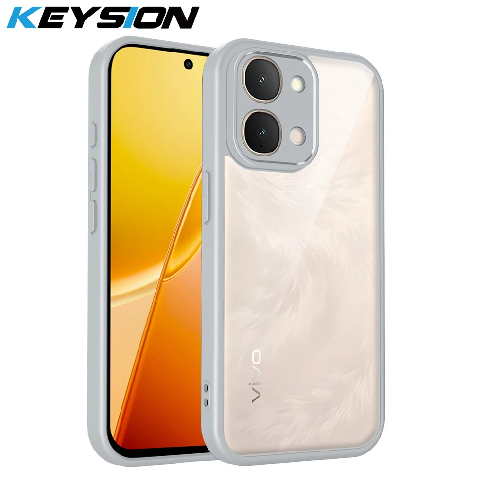 

KEYSION Transparent Phone Case for VIVO Y31d Soft Silicone+PC HD Clear Simple Shockproof Phone Back Cover for IQOO Z11X