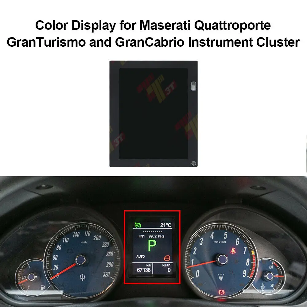 LCD Color Display for Maserati GranTurismo and GranCabrio Instrument Cluster 2008-2014