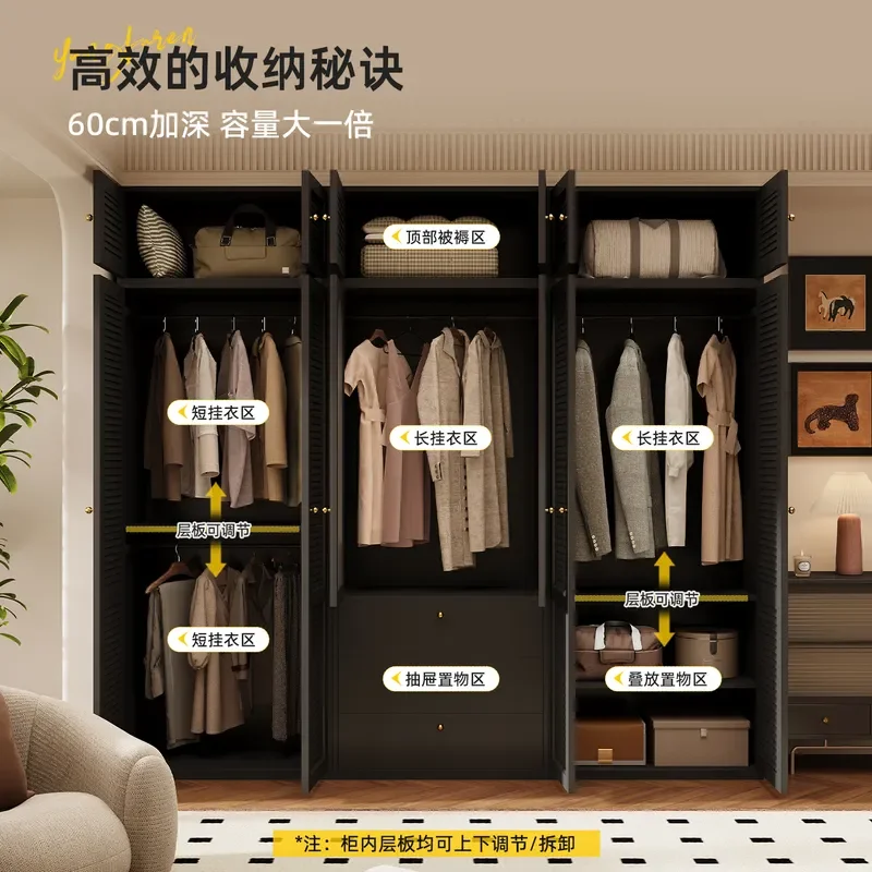 for Steel Wardrobe Household Bedroom Simple Assembly Rental Room Shutter Door Clothes Storage Cabinet Opposite Door Baby