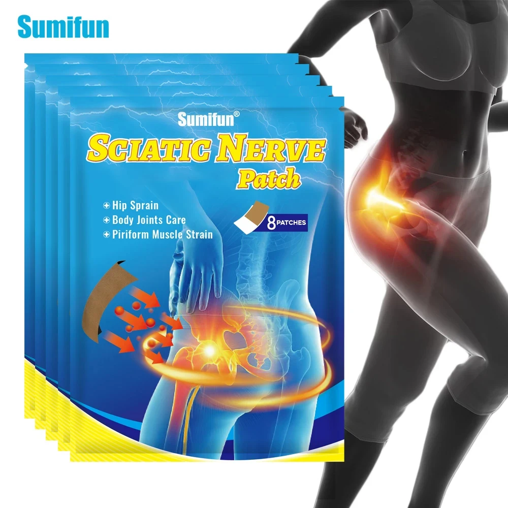 Parches para nervios de ciática, disco para hernia Lumbar, piriformis, articulación de cadera, esguince, pegatina para alivio de articulaciones musculares, parche de cuidado médico, 8/16 Uds.