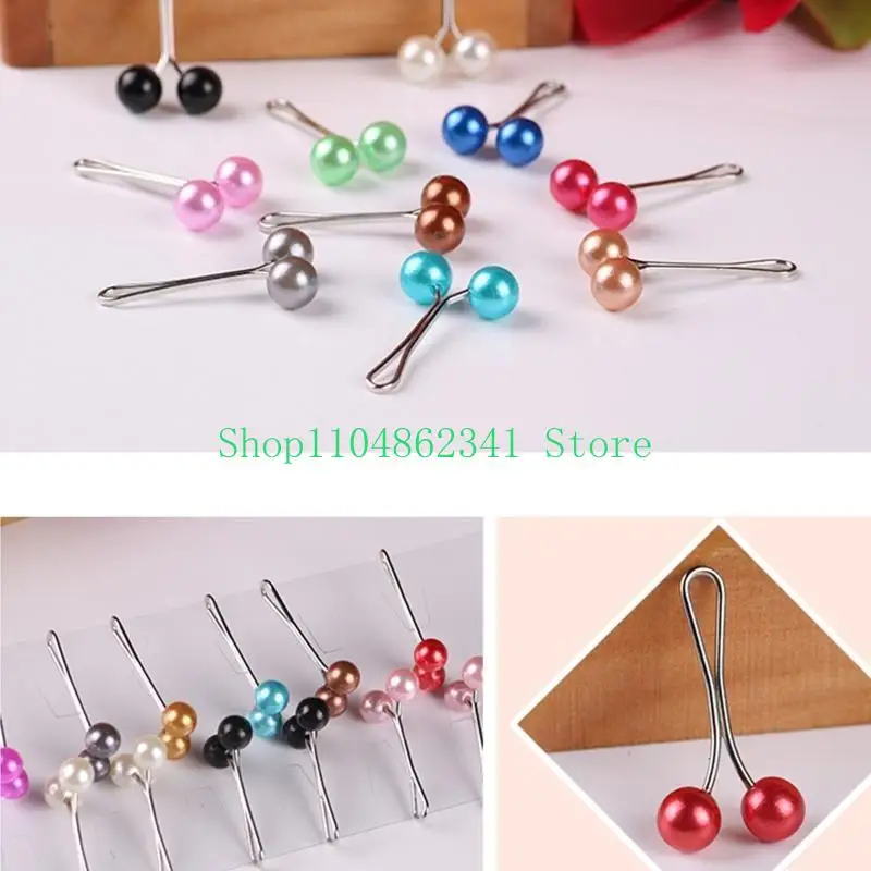 

652F Muslim Fixed Pins Scarf Hijab Clips Pearl Stylish Brooch for Women Jewelry