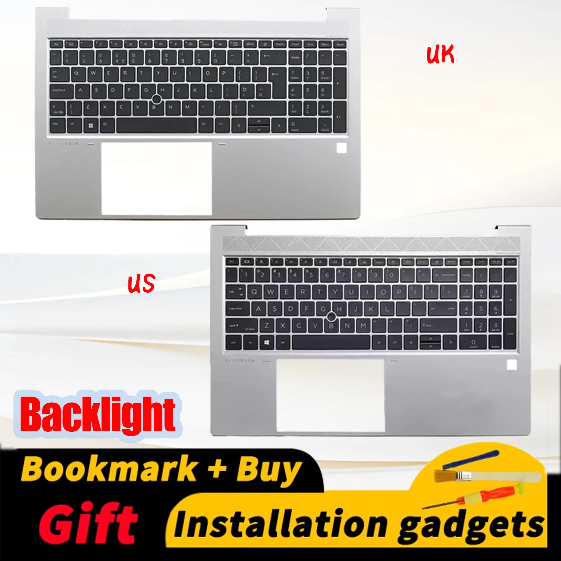 

Suitable for HP EliteBook 750 G7 G8 755 G7 G8 850 G7 G8 855 G7 G8 M07491-001 C-COVER backlit keyboard UK US