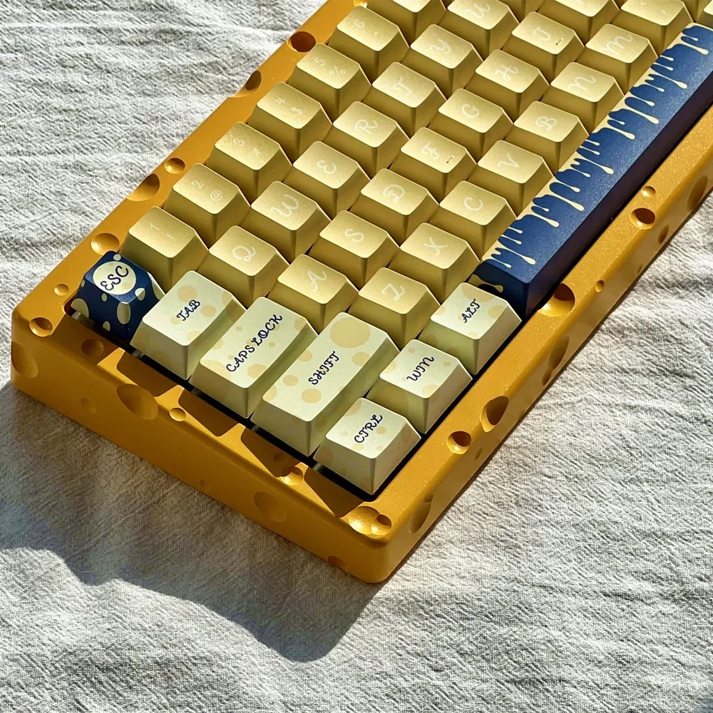 Blue Grain Cheese Keycap Origineel ontwerp Melkgele kersenprofiel DYE Sub ISO Enter voor GH60 61 64 68 75 82 84 87 96 980 104