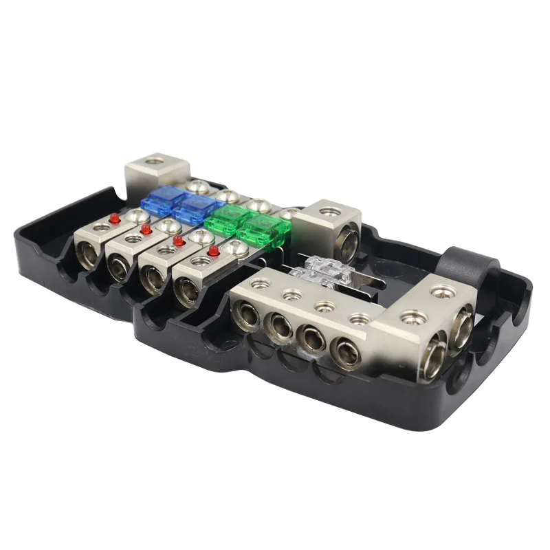 30A 60A 80A Circuit HD Fuse Power Distribution Block wGround Buss For Campers Cars Audio With Red LED Indicator