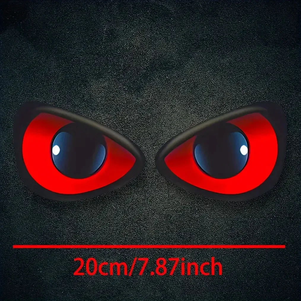 1pc Devil Eyes Waterproof Vinyl Stickers, 3 Colors Optional Scratch-Cover Decals for Car Motorcycle Fairing Window Decor