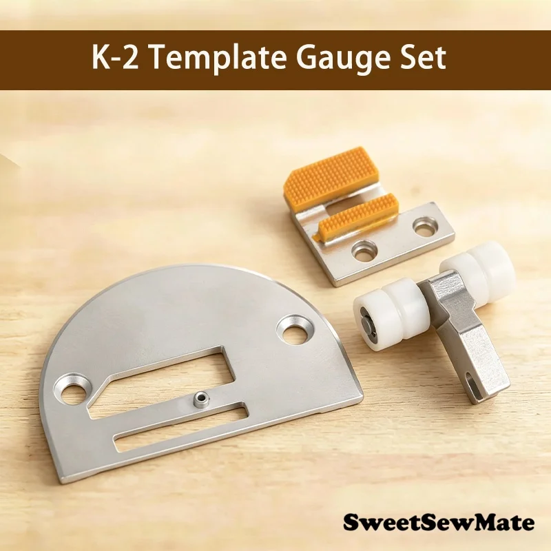 K-2 Template Gauge Set Needle Plate 4mm Feed Dog Presser Foot Universal for Lockstitch & Template & Long Arm Machine Parts