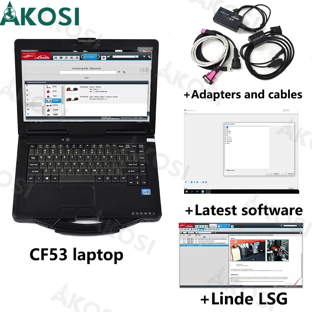 

Инструмент диагностики вилочного погрузчика V2025 для доктора Linde Canbox с программным обеспечением Linde pathfinder LSG + ноутбук CF53