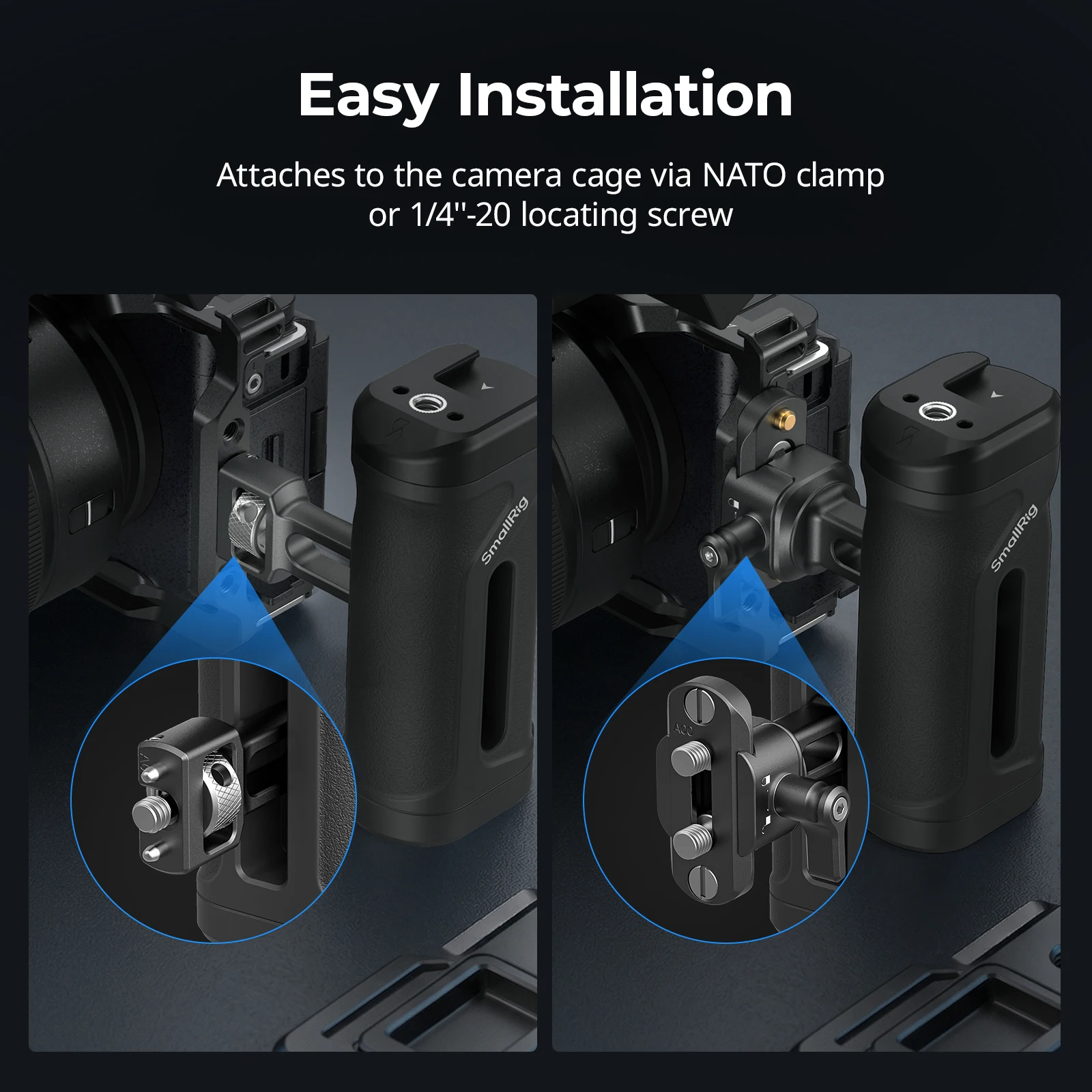 SmallRig Mini Side and Top Handle Kit for Camera Cage Ergonomic Camera Handle for Left or Right Hand 30mm/1.2in Up and Down 5949