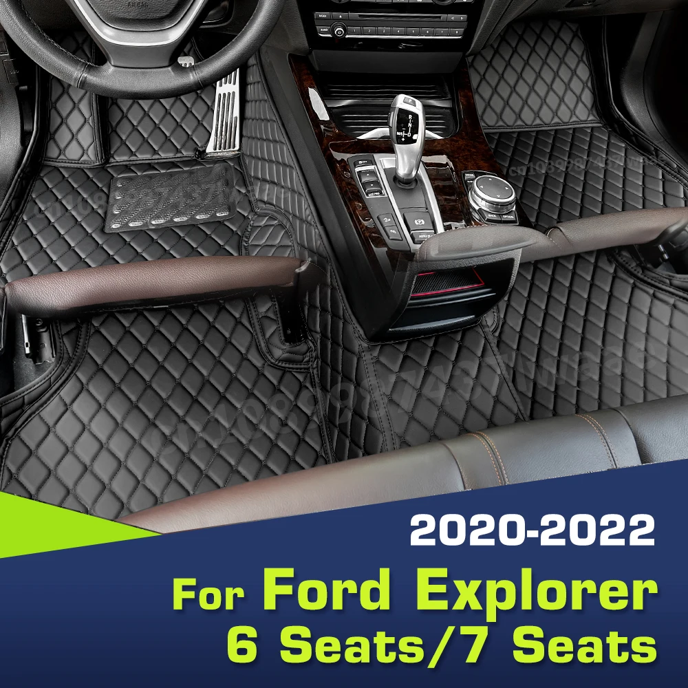 

Автомобильные коврики для Ford Explorer 6-Seat/7-Seat 2020 2021 2022, пользовательские автомобильные подушечки для ног, автомобильный ковер, аксессуары для интерьера