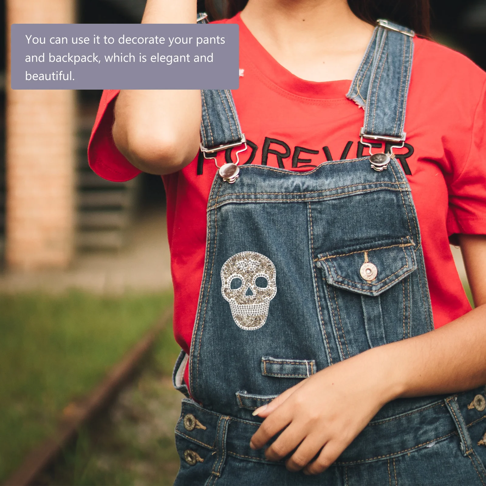 

5Pcs Iron-on Skull Embroidered Patches Multi-Function Repairing Back Sewing Decorative Patches for Clothes Jeans Bags