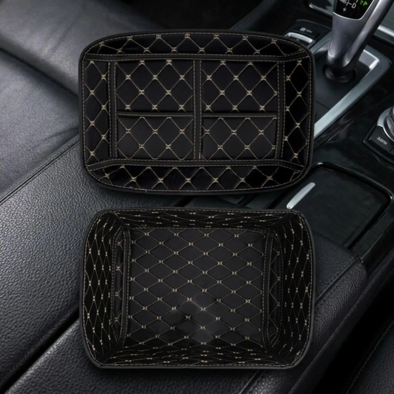 Premium PU Leather Motorcycle Storage Liner Padded Tail Box Inner Tub Diamond Stitched Easy Maintenance for Long Distance